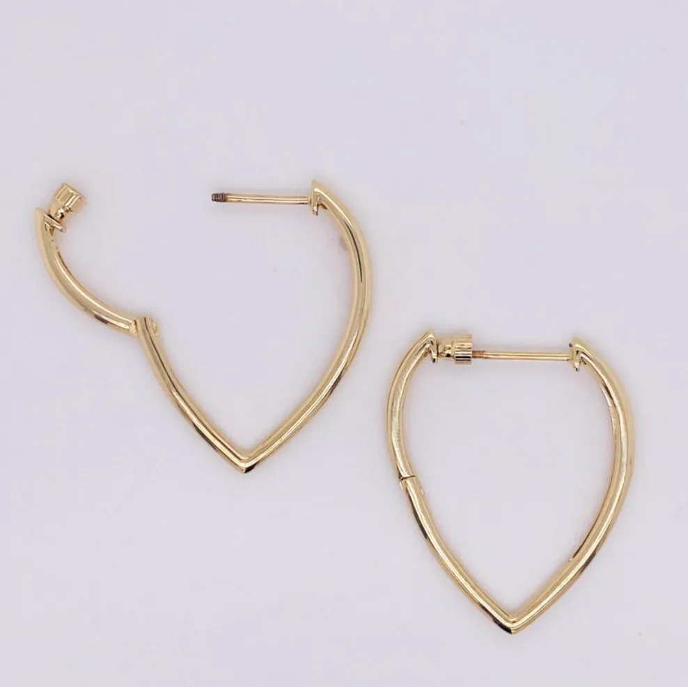 Geometric Droplet Pear Hoop Earrings