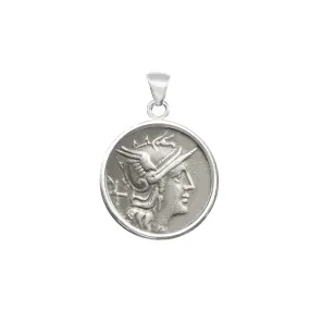 GODDESS ROME Genuine Ancient Roman Silver Coin 2nd cent. BC Pendant