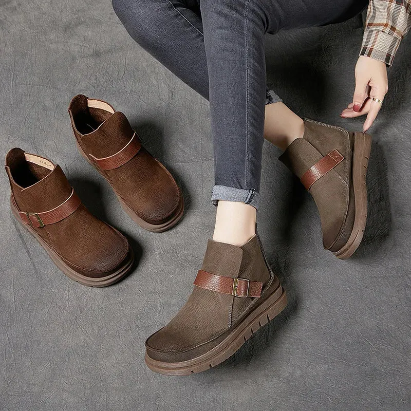 Handmade Women's Chelsea Casual Shoes: AMN323 Soft Leather Boots