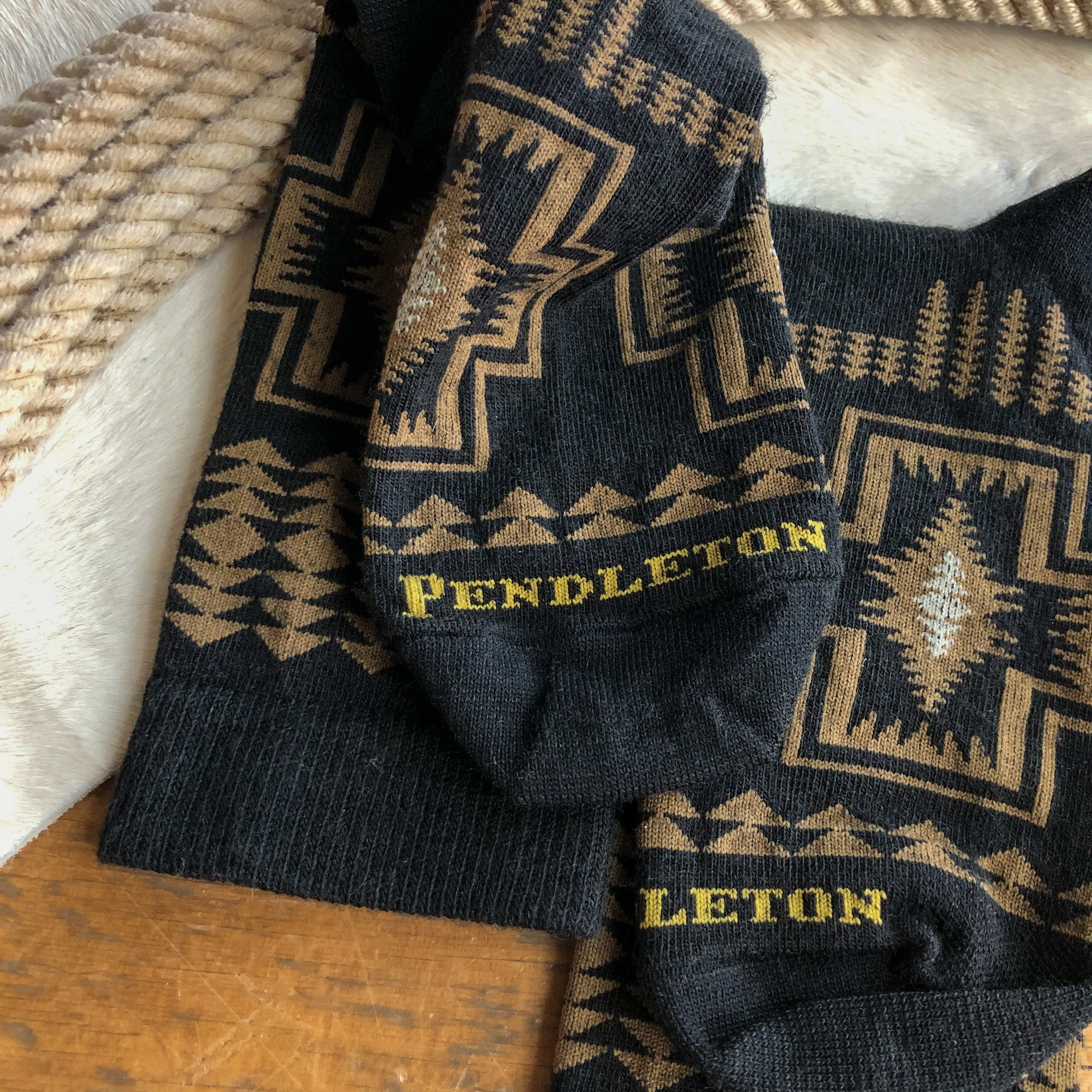 Harding Black Pendleton Crew Sock