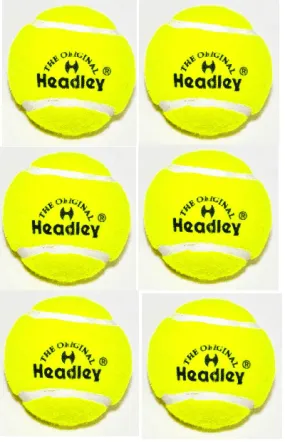 Headley Cricket Tennis Balls Yellow (Pack of 6)