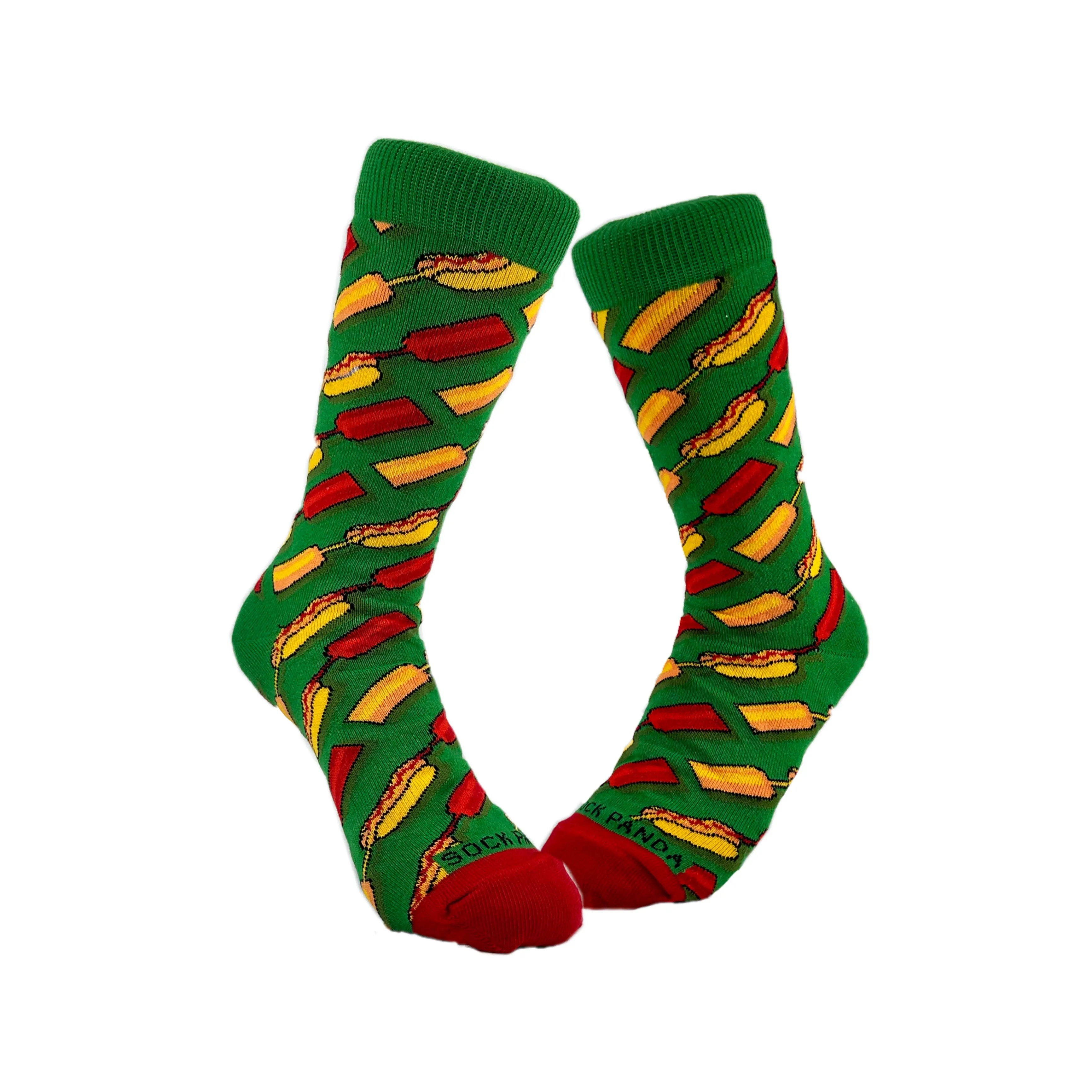 Hot Dog Picnic Socks from the Sock Panda (Adult Small -  Shoe Sizes 2-5)