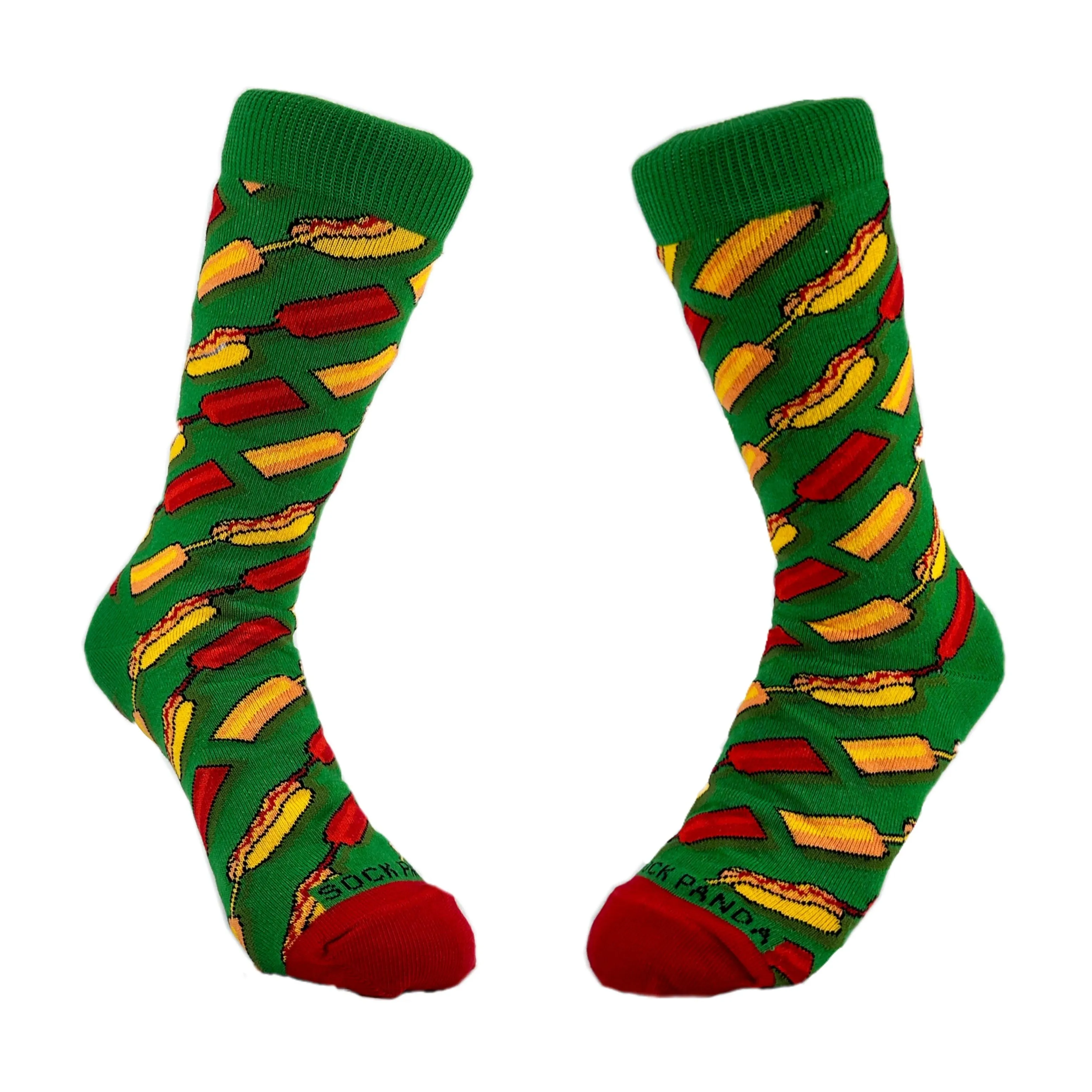 Hot Dog Picnic Socks from the Sock Panda (Adult Small -  Shoe Sizes 2-5)