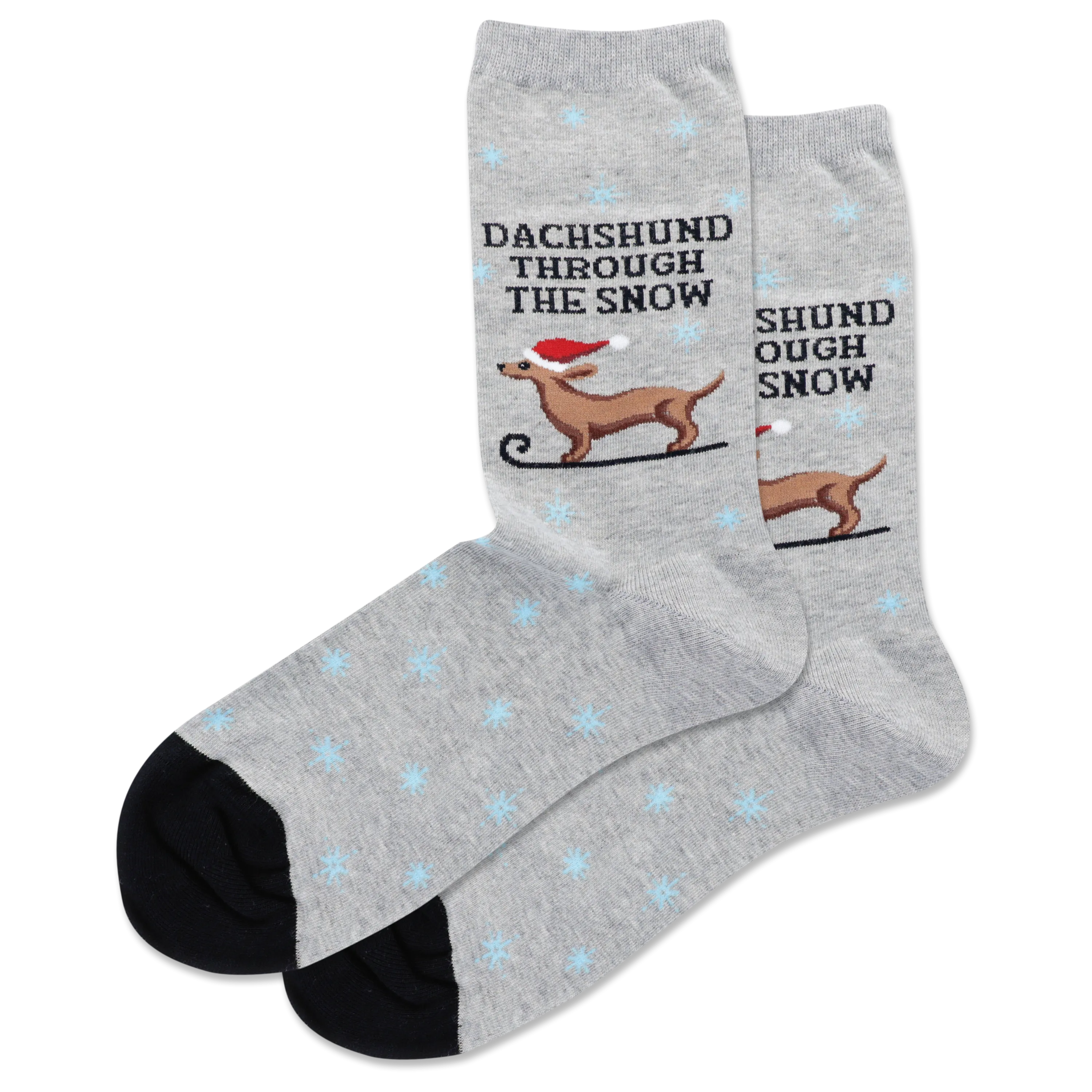 HOTSOX Women's Dachshund Through The Snow Crew Socks