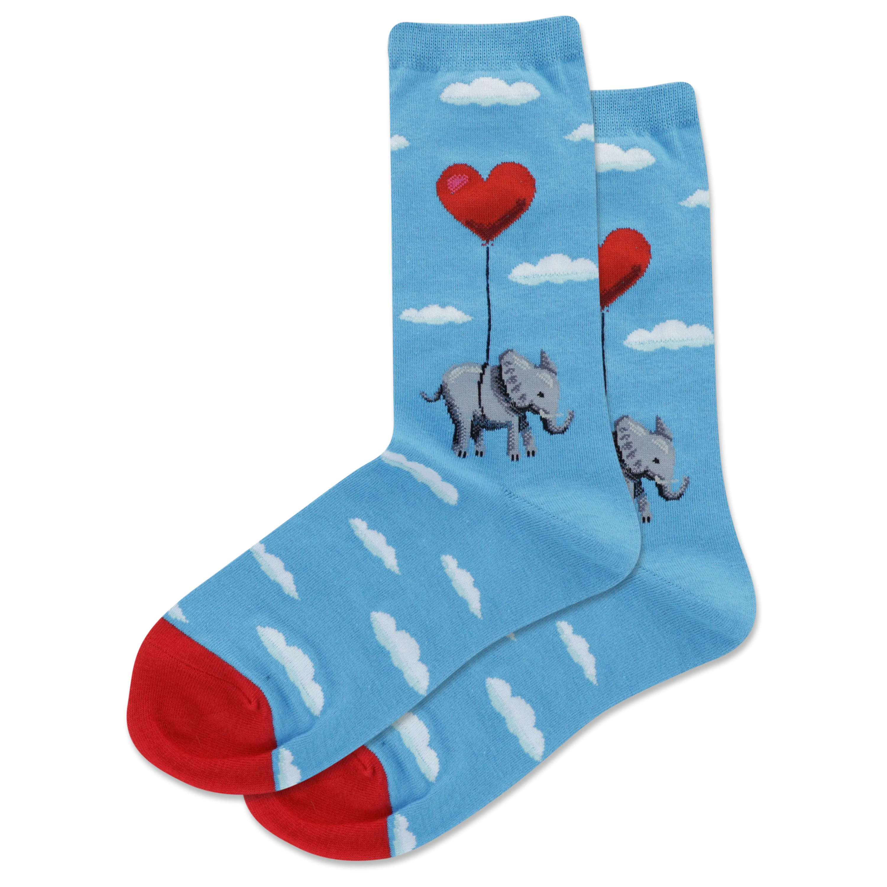 HOTSOX Women's Elephant Heart Balloon Crew Socks