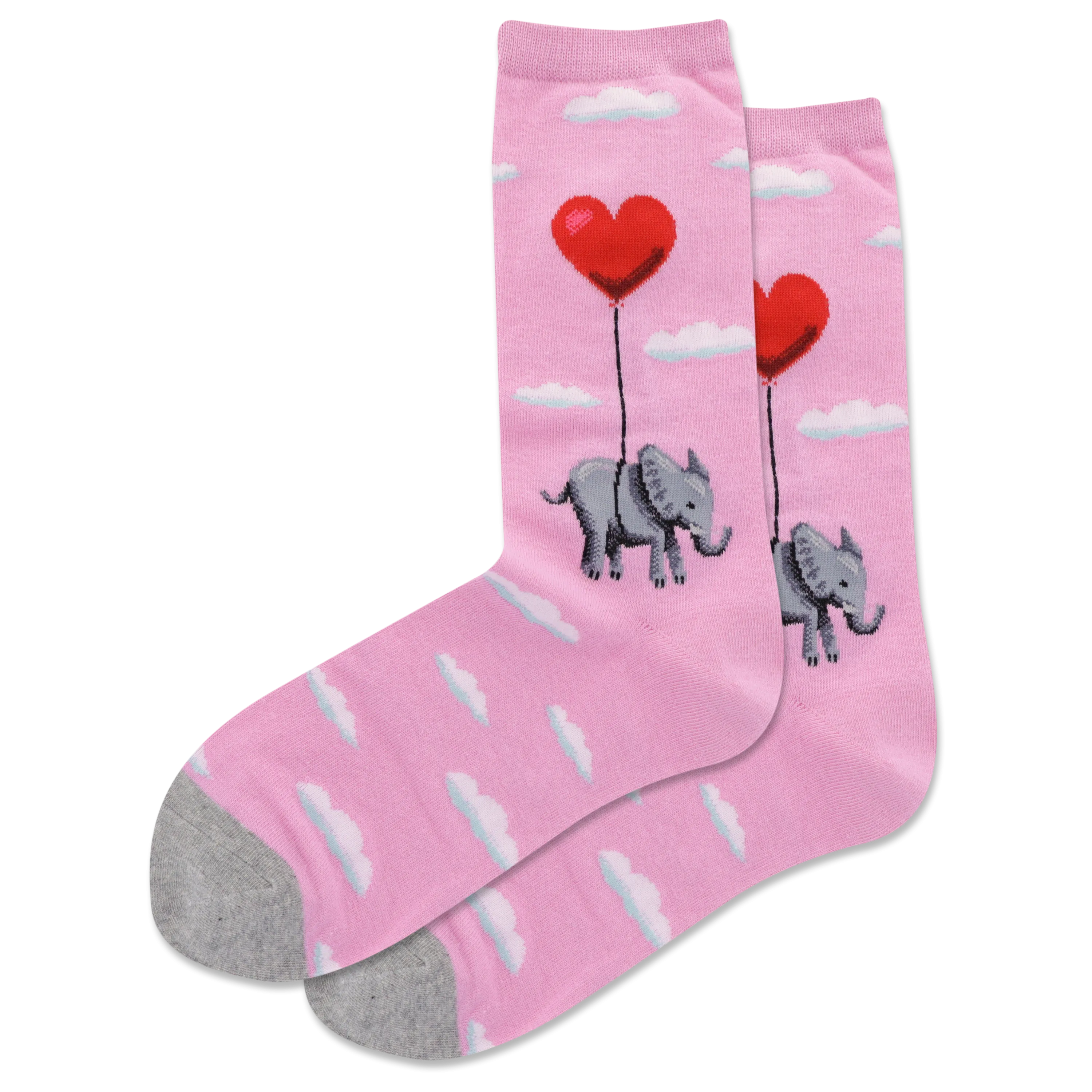 HOTSOX Women's Elephant Heart Balloon Crew Socks