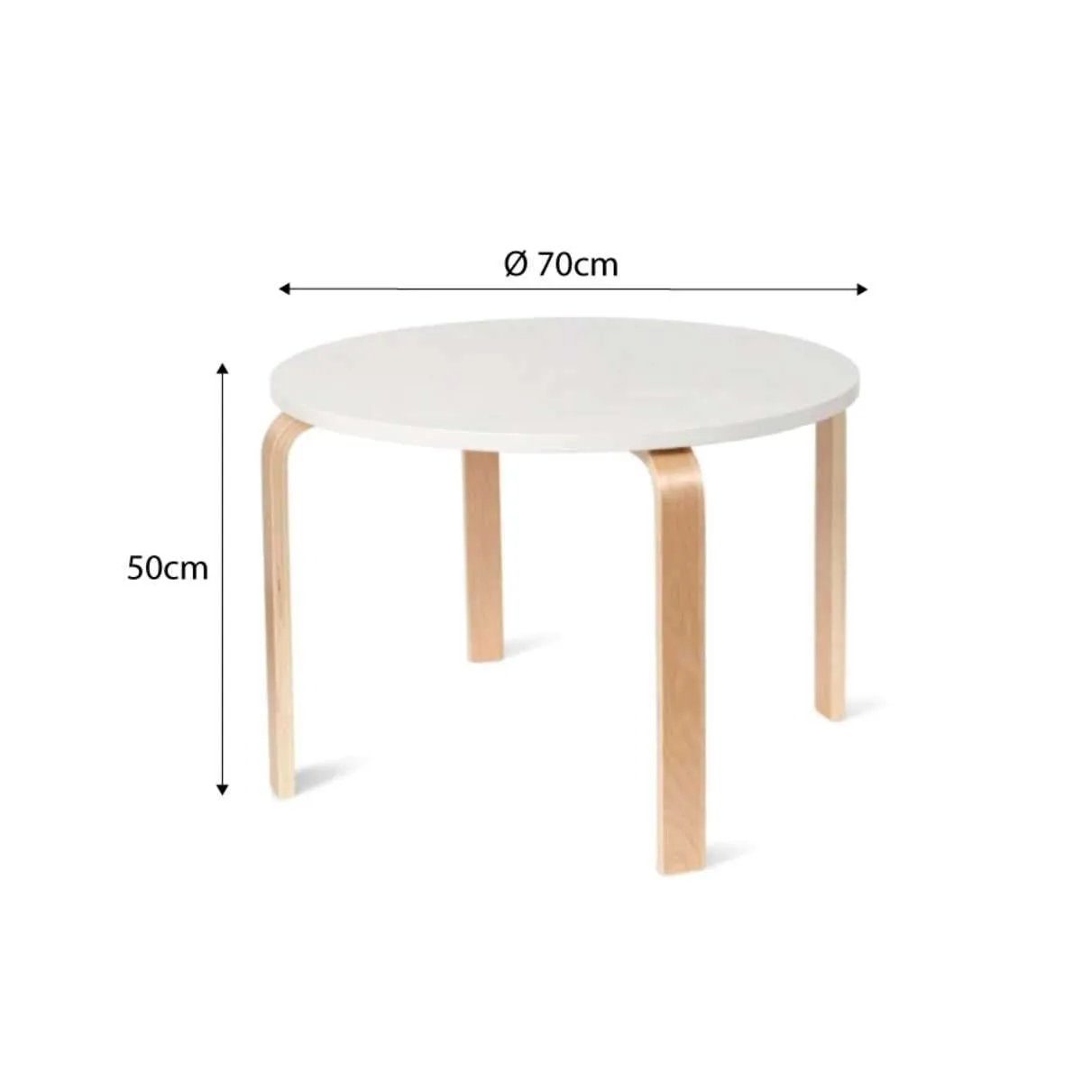 Hudson Kids Round Table - White/Natural