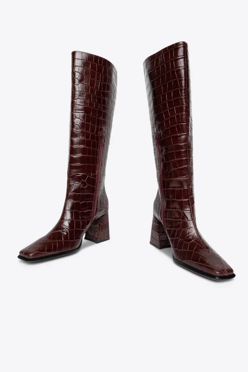 IB TGIF TALL LEATHER EMBOSSED BOOTS