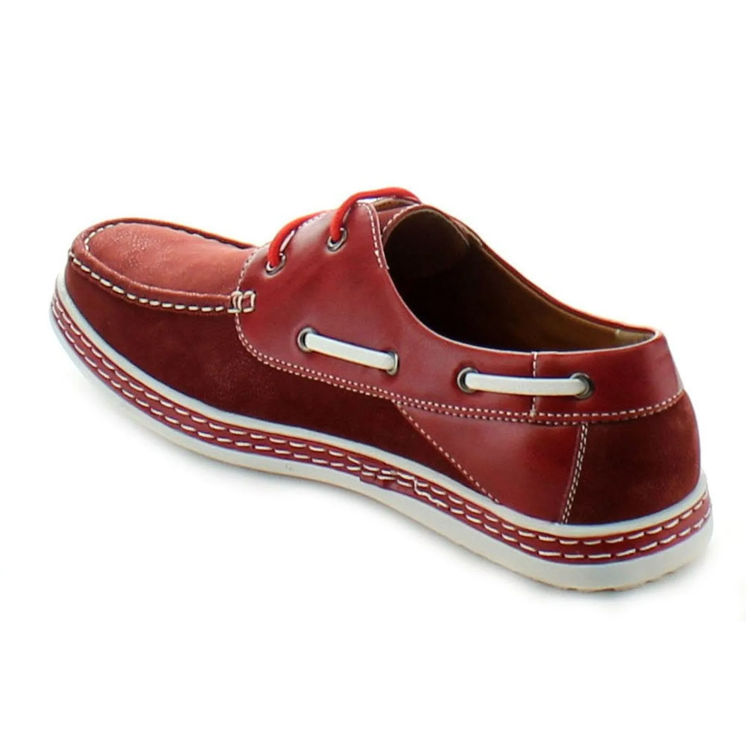 Jose-81 Men's Two Tone Lace Up Moccasin-Style Driving Boat Shoes