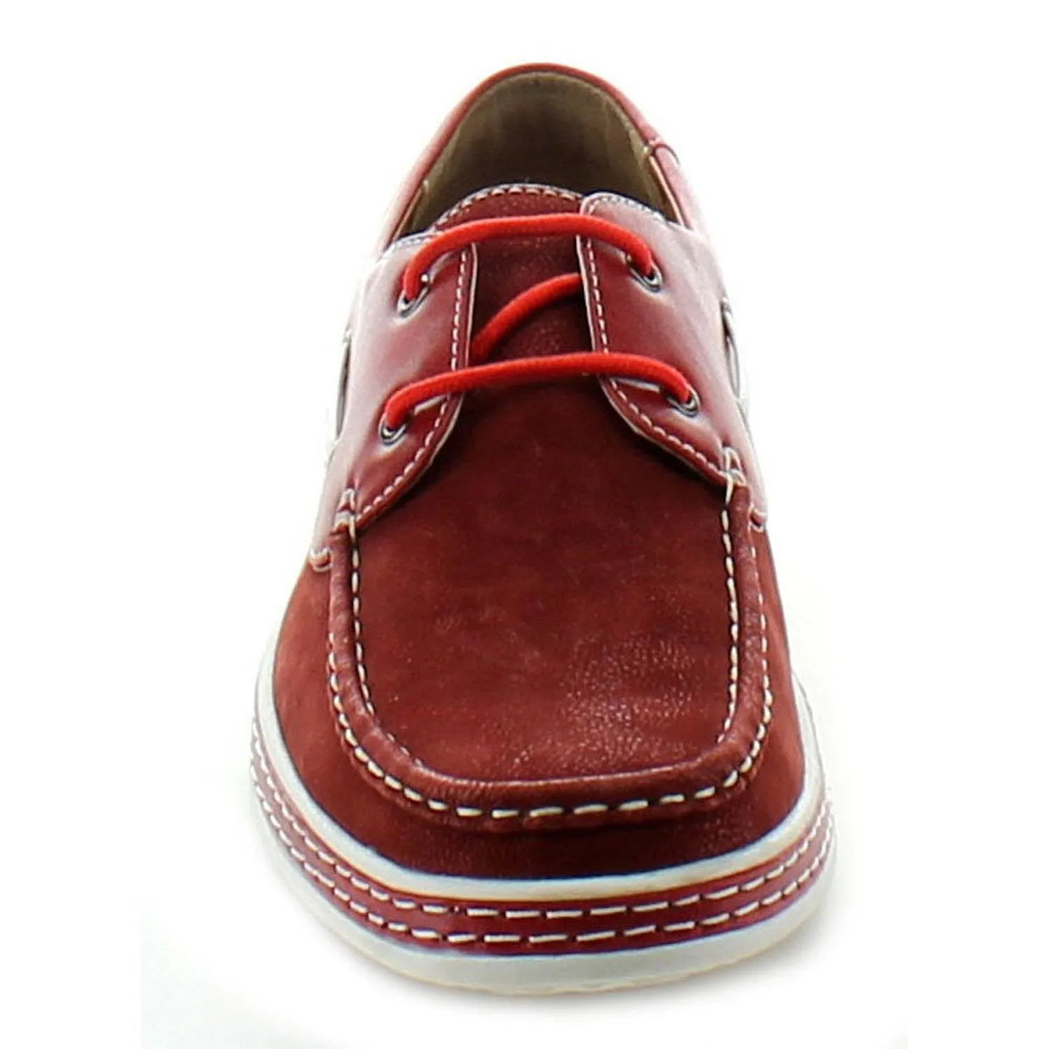 Jose-81 Men's Two Tone Lace Up Moccasin-Style Driving Boat Shoes