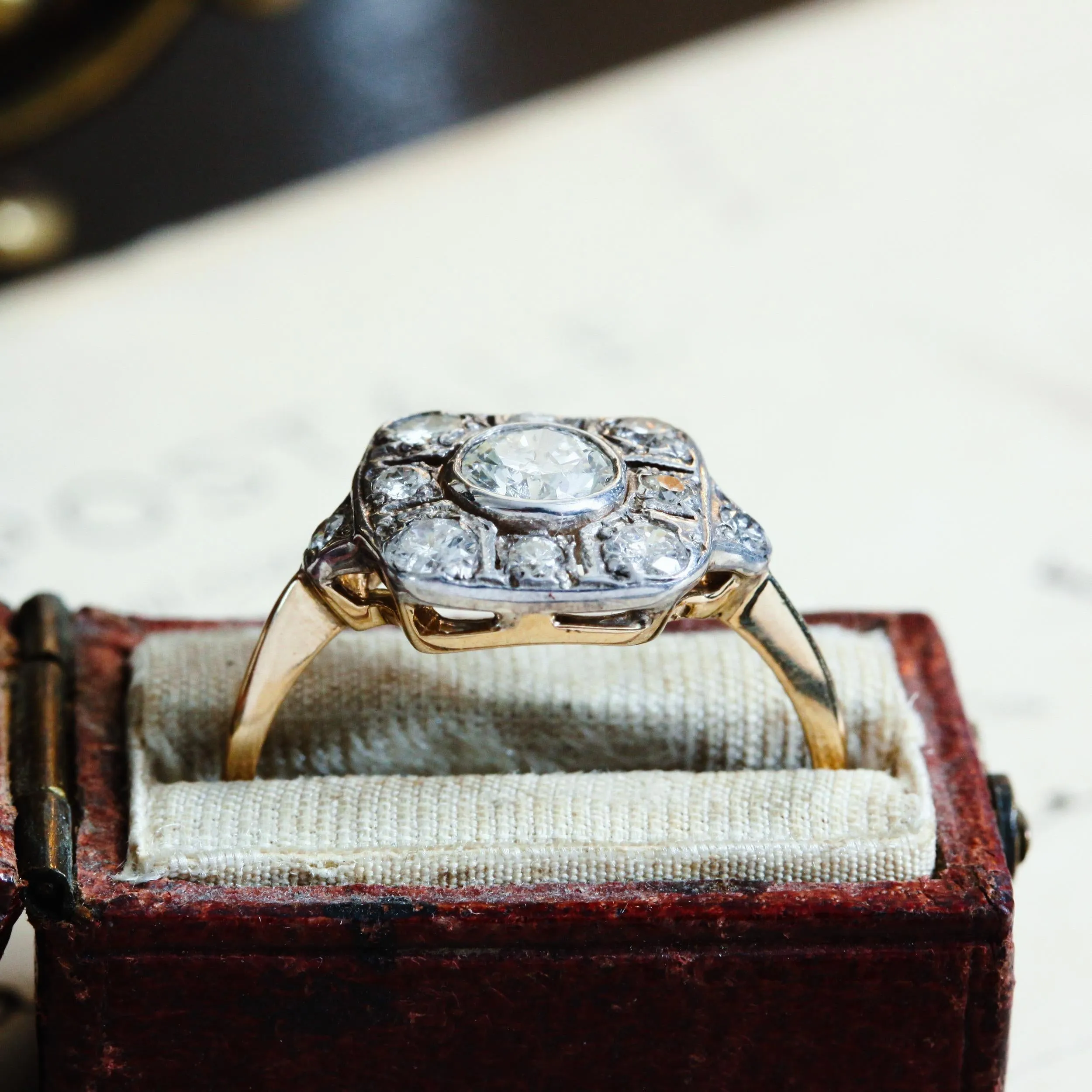 Luxe Lovely Art Deco Diamond Cluster Ring