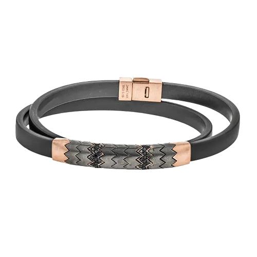 Men's Titanium Bracelet In 14k Gold With Diamonds