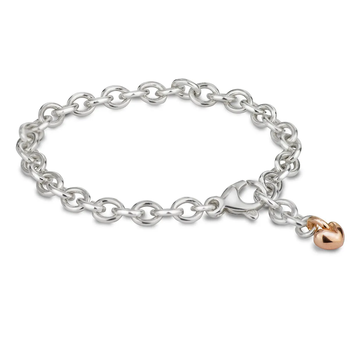 Mini Lifetime Rose Gold Heart Charm Bracelet