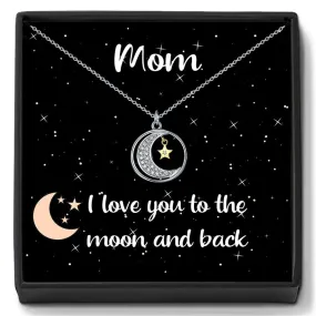 Moon and Star Pendant Necklace