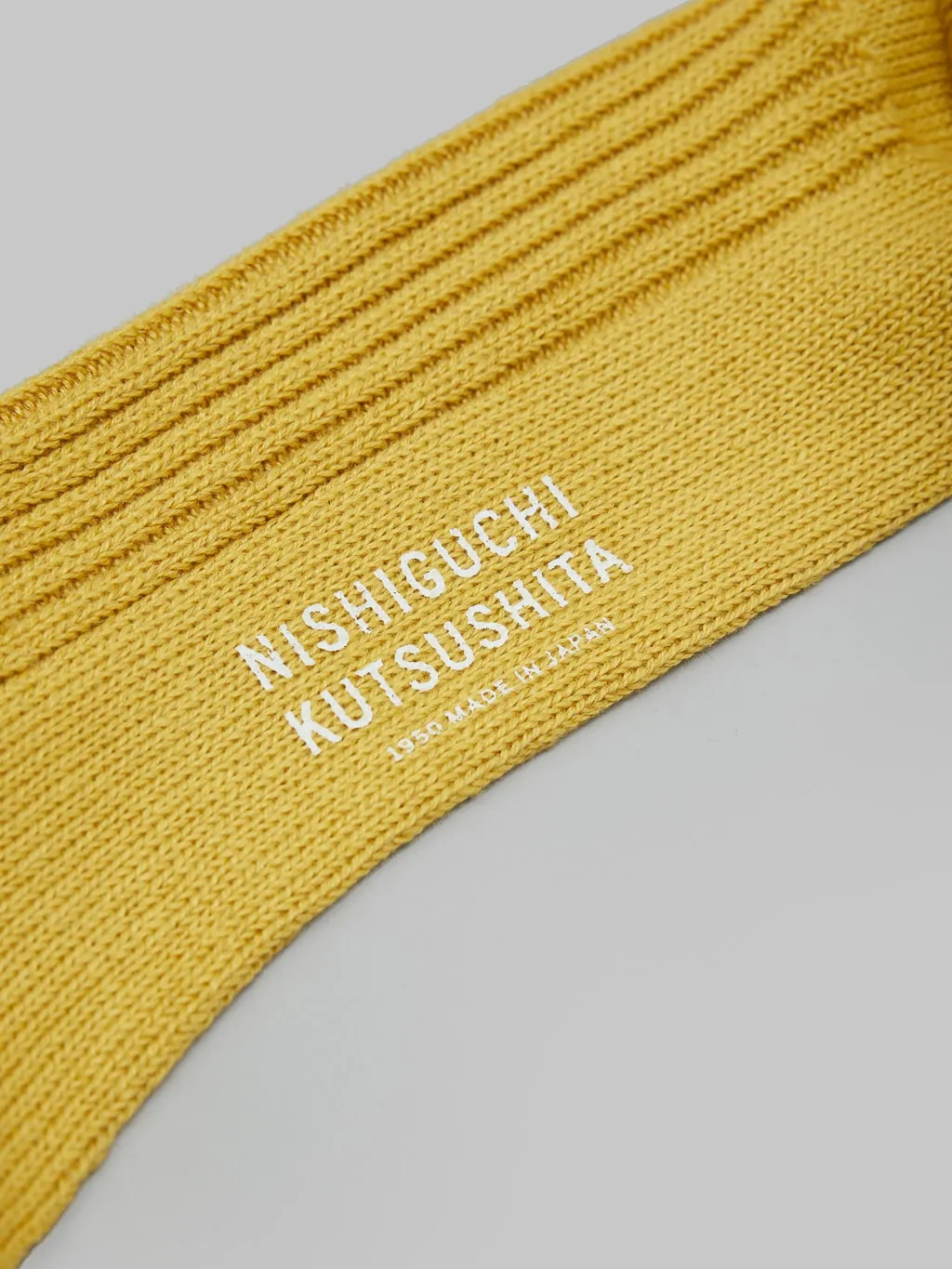 Nishiguchi Kutsushita Linen Ribbed Socks Yellow