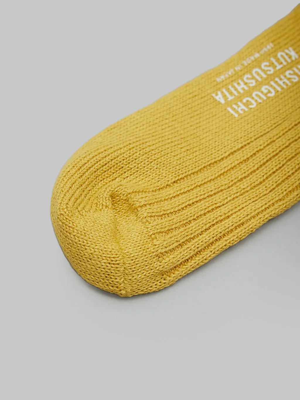 Nishiguchi Kutsushita Linen Ribbed Socks Yellow