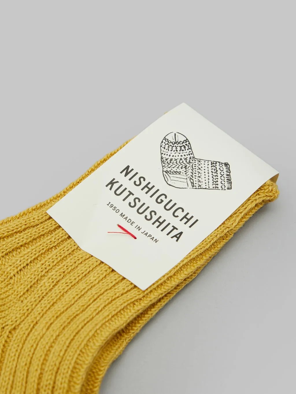 Nishiguchi Kutsushita Linen Ribbed Socks Yellow