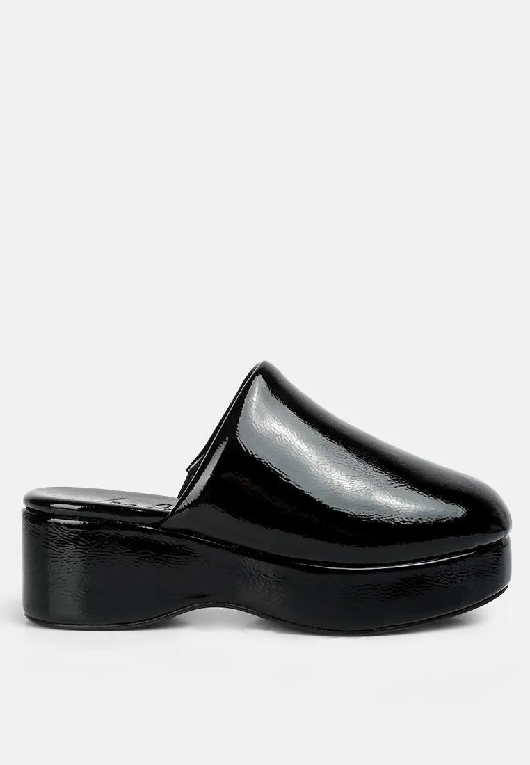 Olori Solid Platform Slip On Mules By Ruw