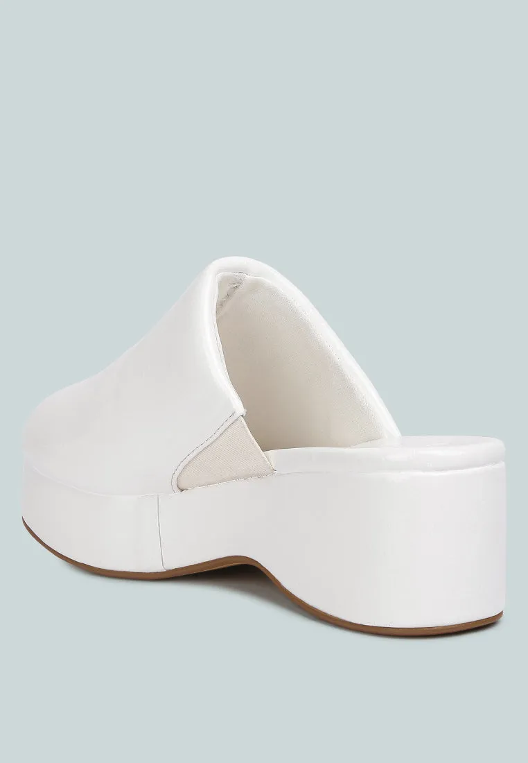 Olori Solid Platform Slip On Mules By Ruw