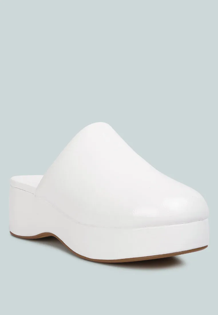 Olori Solid Platform Slip On Mules By Ruw