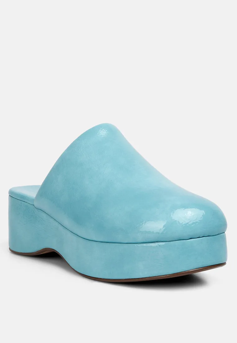 Olori Solid Platform Slip On Mules By Ruw