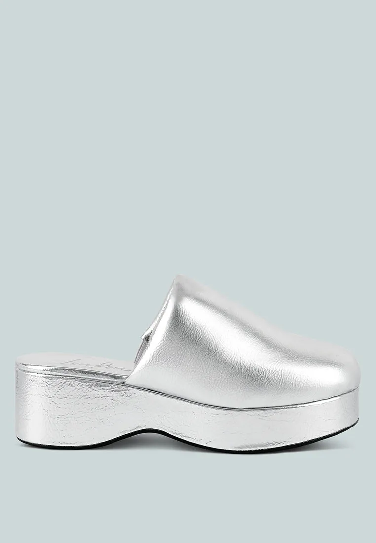 Olori Solid Platform Slip On Mules By Ruw