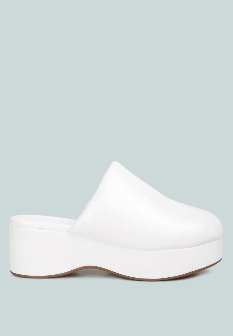 Olori Solid Platform Slip On Mules By Ruw