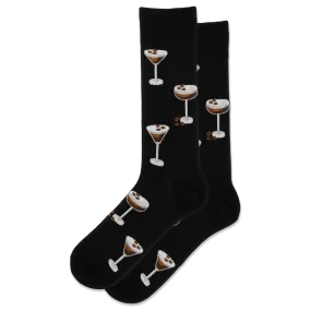 "Espresso Martini" Cotton Crew Socks by Hot Sox - Large