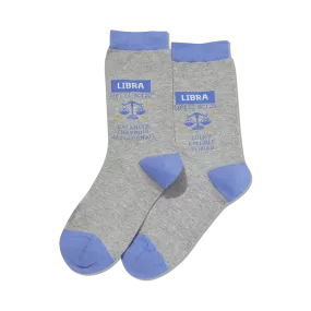 "Libra Zodiac" Cotton Crew Socks by Hot Sox - Medium