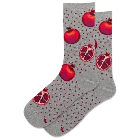 "Pomegranates" Cotton Crew Socks by Hot Sox - Medium