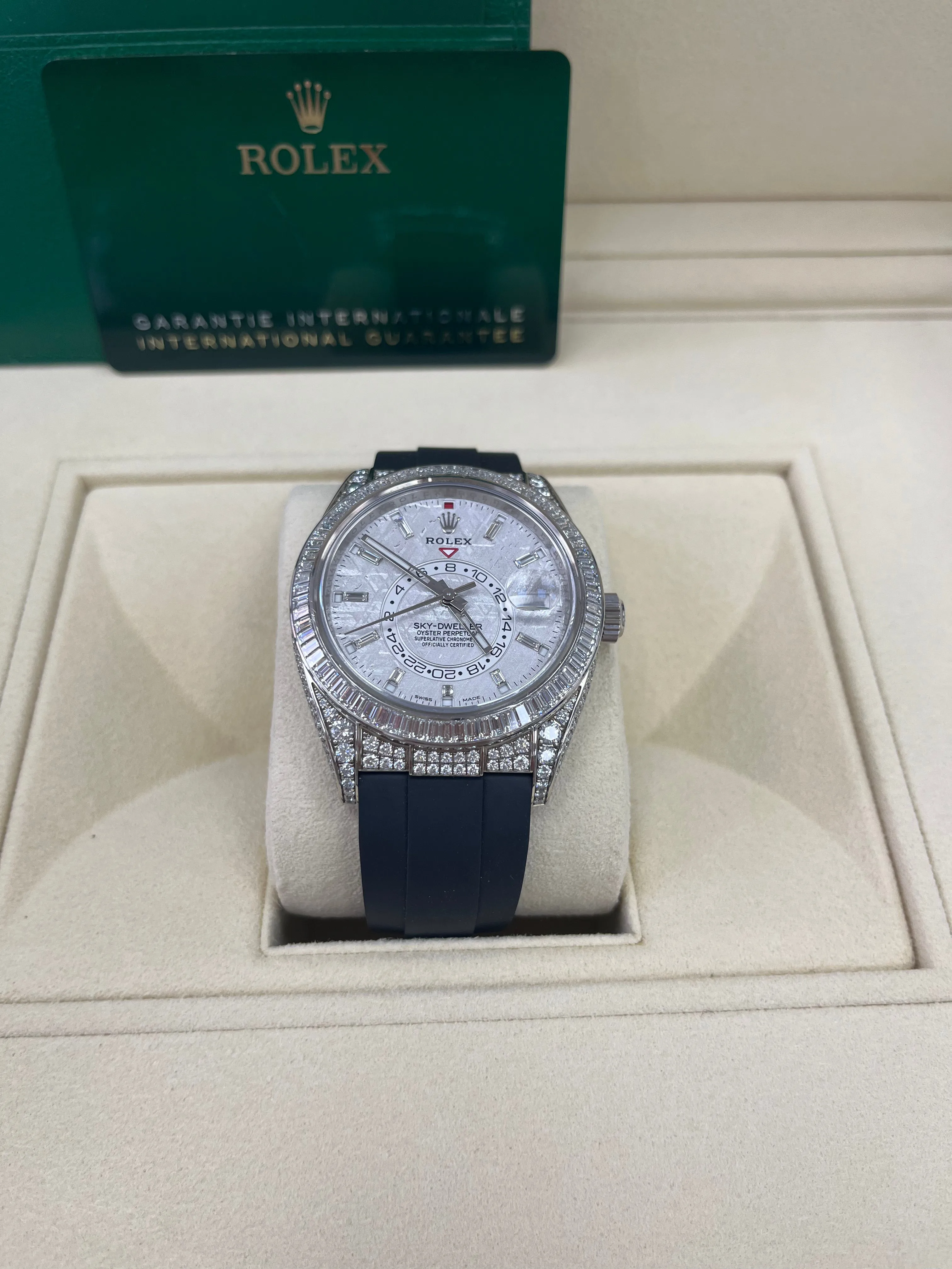 Rolex Sky-Dweller Meteorite Diamonds Baguette Dial Factory Diamonds (Reference # 326259tbr)