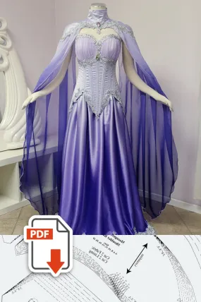 Sewing Pattern: Moonpetal gown and cape PDF