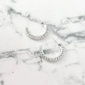 Silver Cubic Zirconia Hoop Earrings