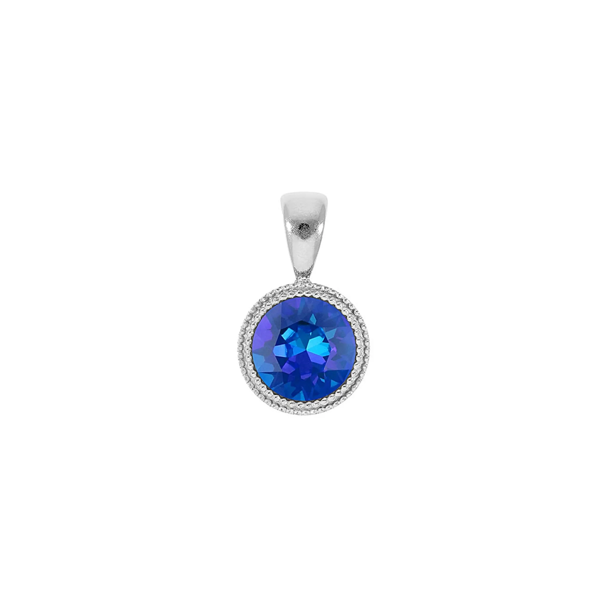 Silver Fabero and Royal Blue Delite Crystal Pendant