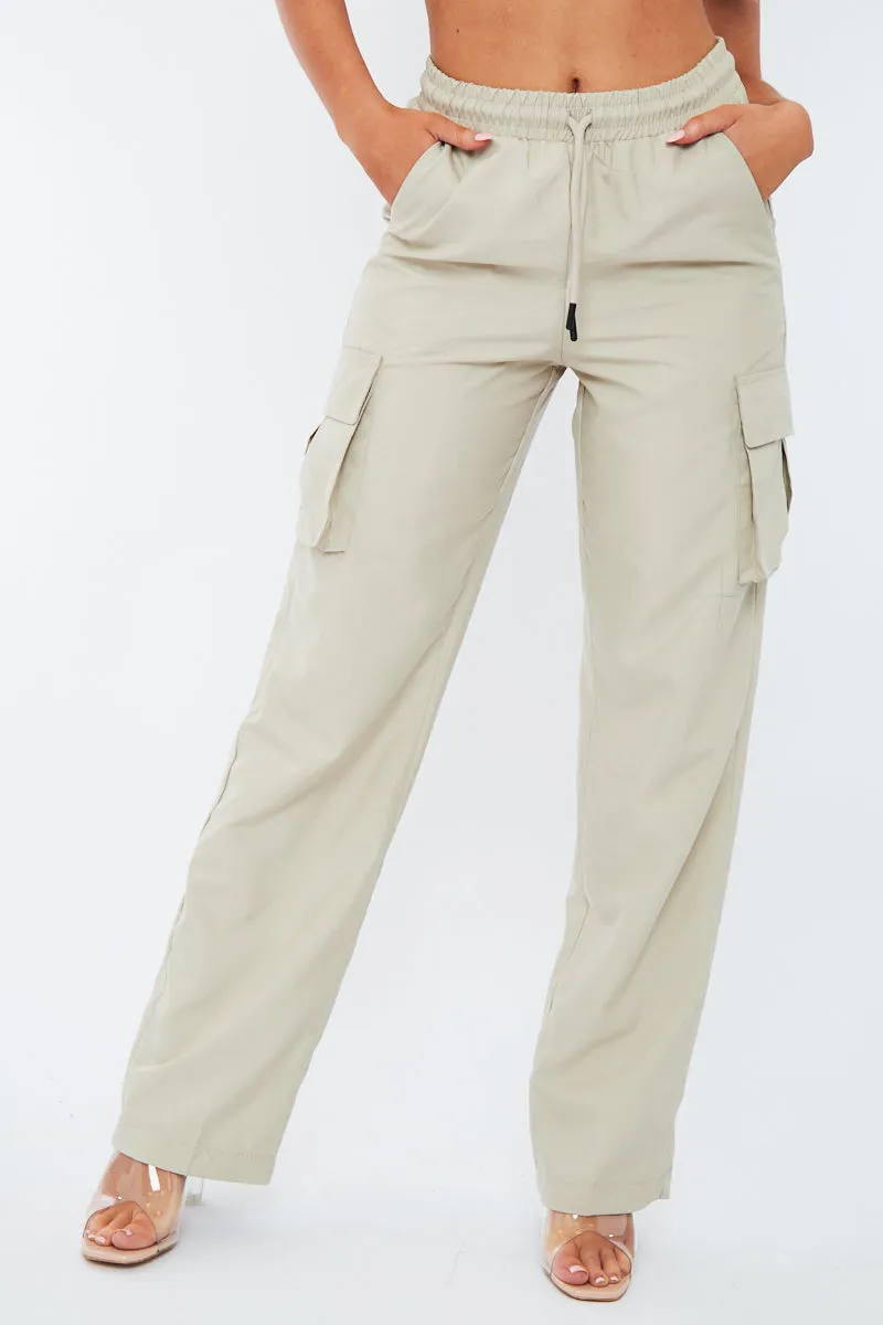 Stone Straight Leg Cargo Trousers - Aida