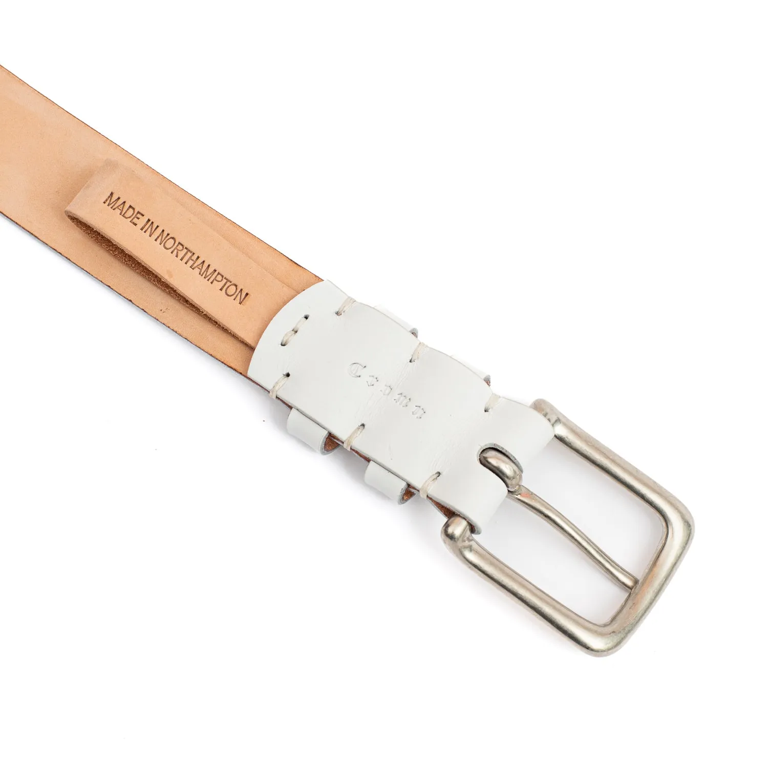 White Calf Leather Belt