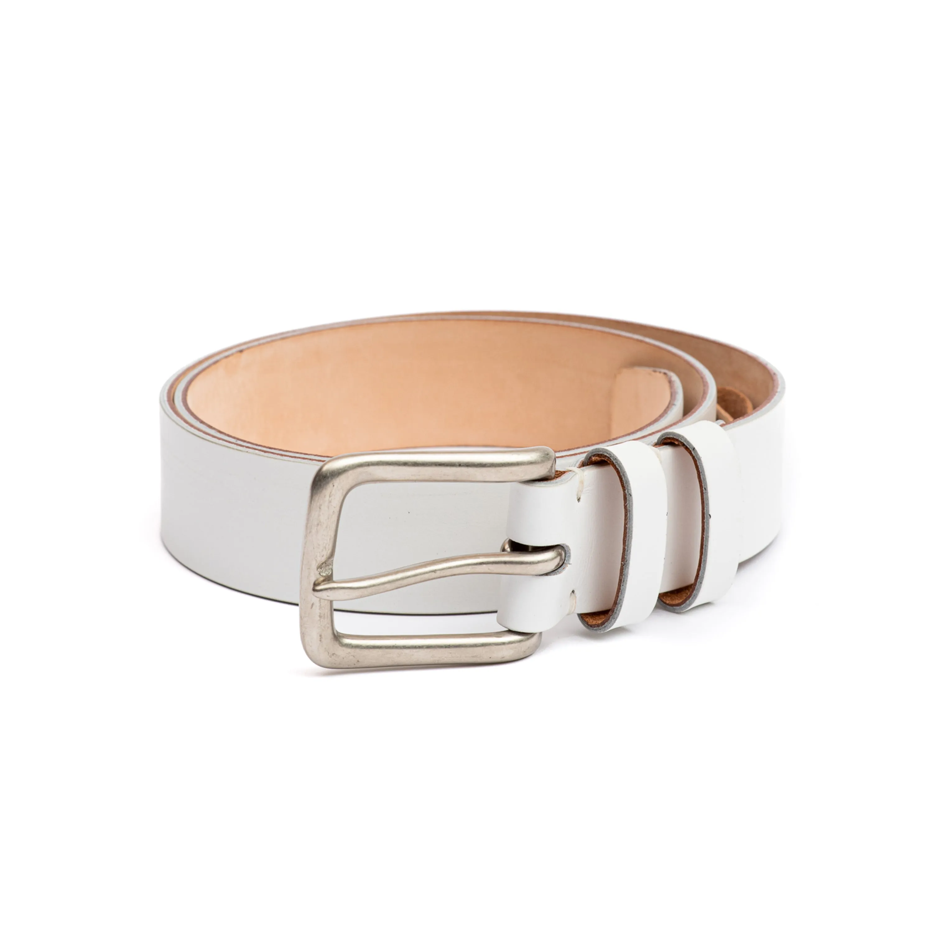 White Calf Leather Belt