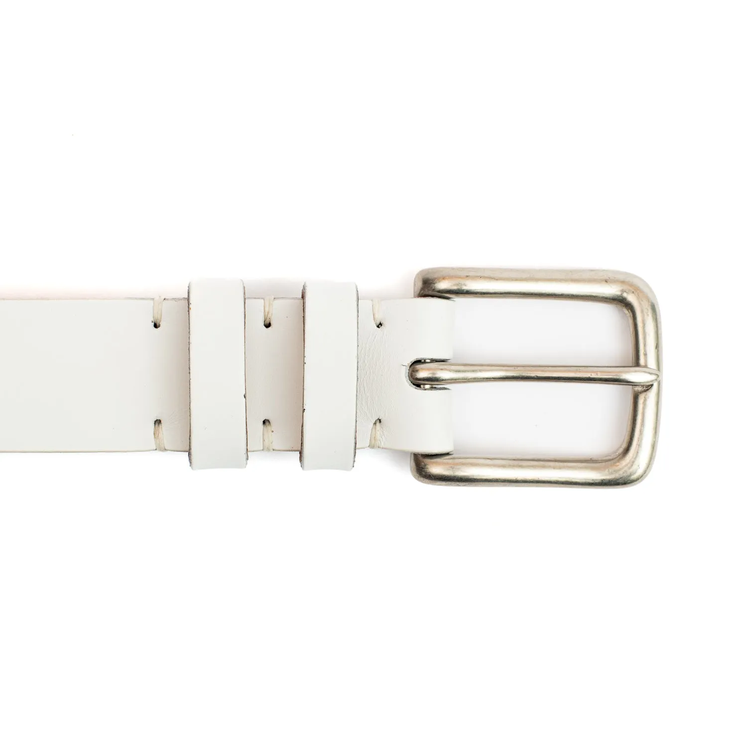 White Calf Leather Belt