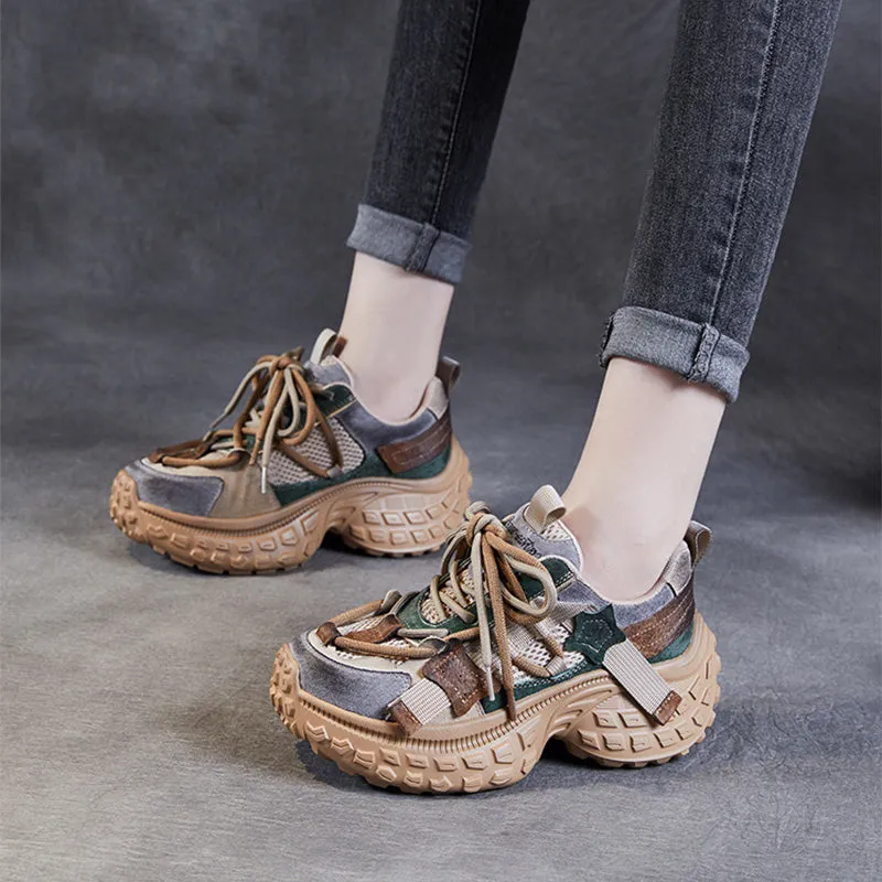 Women Fashion Breathable Chunky Platform Sneakers